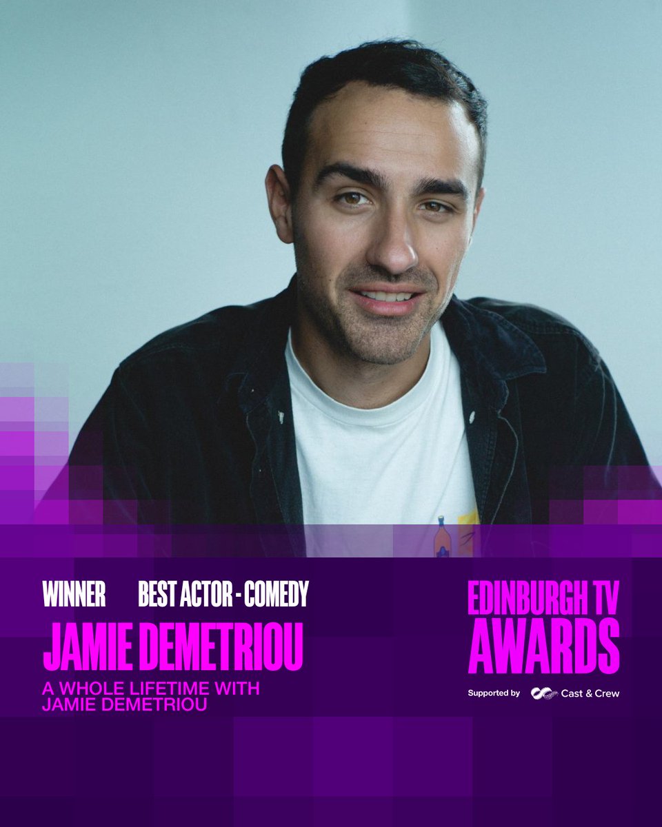 Congratulations to Jamie Demetriou in 'A Whole Lifetime With Jamie Demetriou' for winning the Best TV Actor - Comedy Award! #EdTVAwards