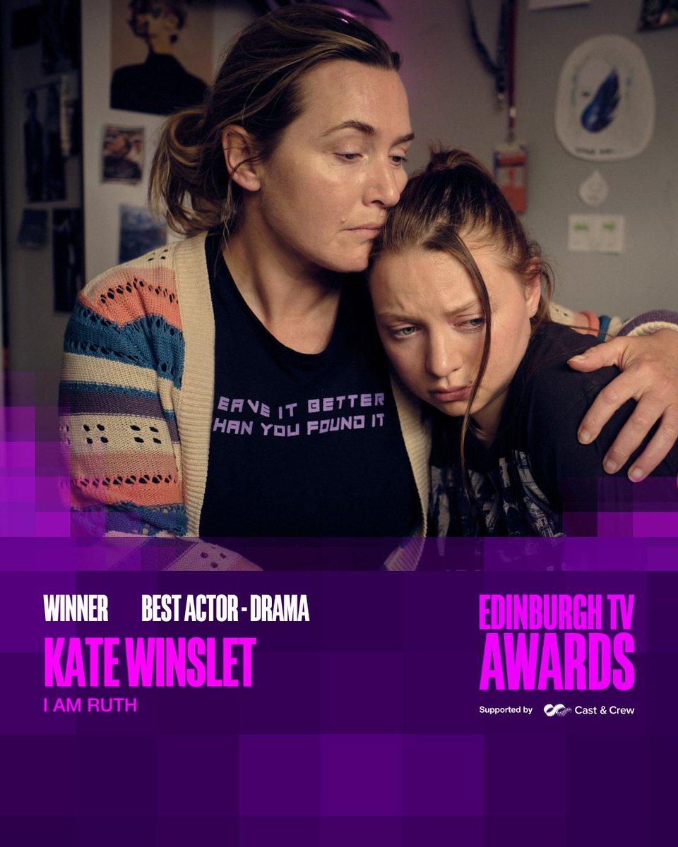 The Edinburgh TV Award for Best TV Actor - Drama goes to the remarkable Kate Winslet for her role in 'I Am Ruth'. #EdTVAwards