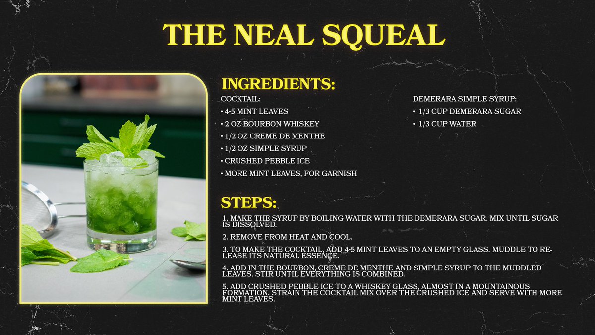 Mythical's tweet photo. Introducing the McLaughlin Mule & The Neal Squeal! Try our GME-inspired drinks. 🥂