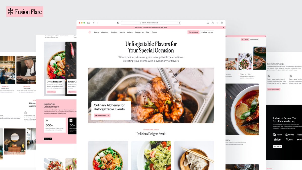 I am thrilled to announce the launch of my new <a href="/webflow/">Webflow</a> Template, Fusion Flare. This template is specifically designed for Catering Services businesses.

In light of this, I am submitting the request to become a Webflow Template Designer, as my 2nd attempt!

Wish me luck! 🍀