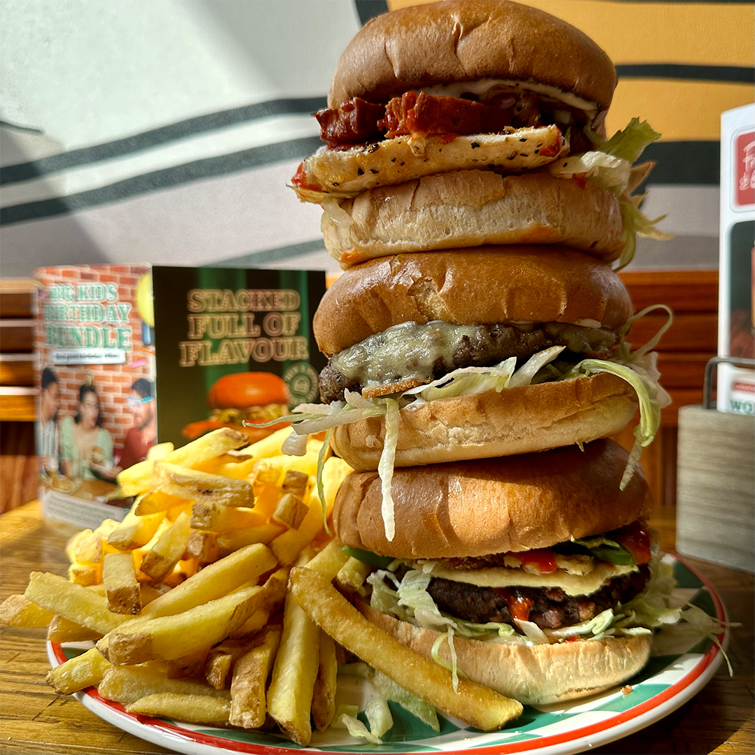 National Burger Day done right 👊 Stacked full of goodness, flavour and guaranteed to make your taste buds tingle 😋