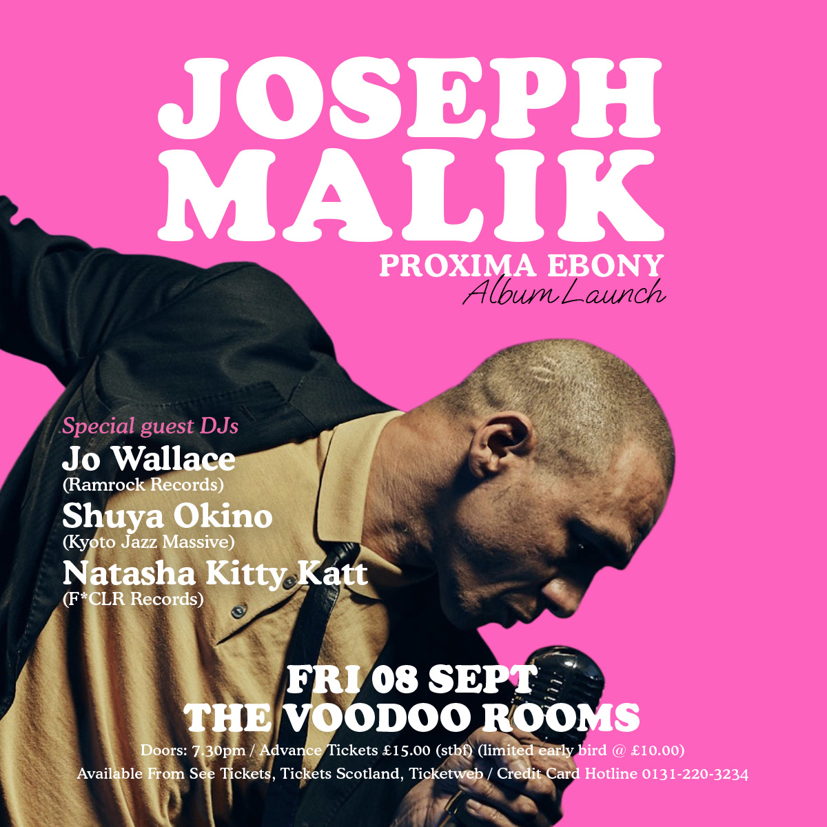 Voodoo Rooms (@voodoorooms) on Twitter photo Joseph Malik ‘Proxima Ebony’ album launch Voodoo Rooms 08.09.23
Tickets <a href="/seetickets/">See Tickets</a> <a href="/ticketsscotland/">Tickets Scotland</a>
t-s.co/jos23 Joseph Malik ‘Proxima Ebony’ album launch Voodoo Rooms 08.09.23
Tickets <a href="/seetickets/">See Tickets</a> <a href="/ticketsscotland/">Tickets Scotland</a>
t-s.co/jos23