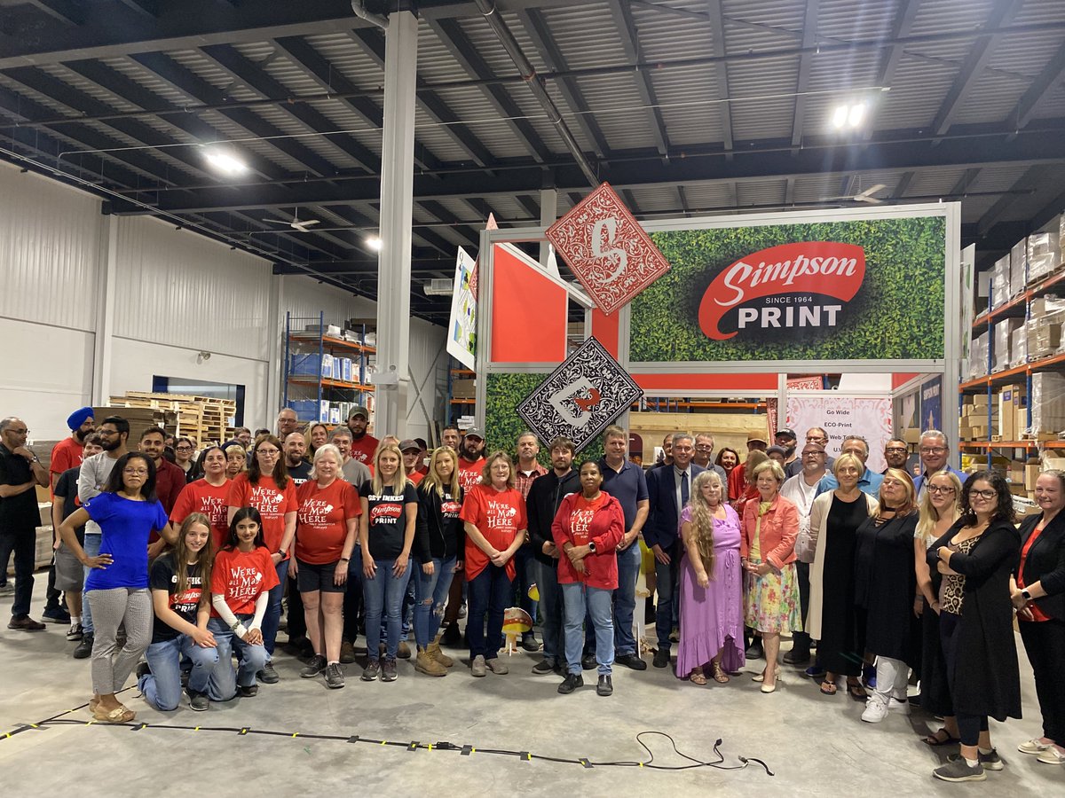 Redman4Region's tweet image. Congratulations to Carla, Mark and the team at @SimpsonPrint for today's $1.3M @FedDevOntario investment and 59 years of exceptional print manufacturing and design in Bloomingdale.
Great to see continued advanced manufacturing investments in @RegionWaterloo.