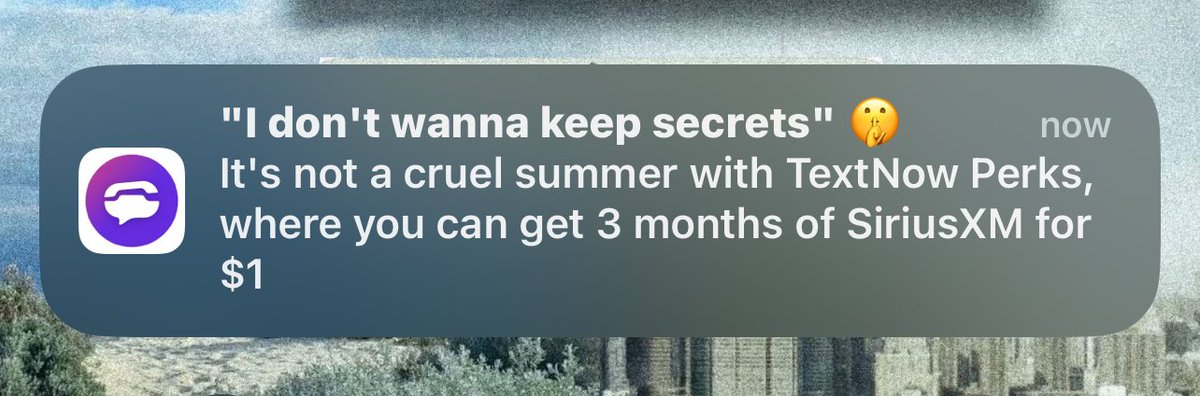mad___woman's tweet photo. EVEN TEXT NOW KNOWS WHATS UP #4YearsOfLover #CruelSummer https://t.co/piegkgRiTC