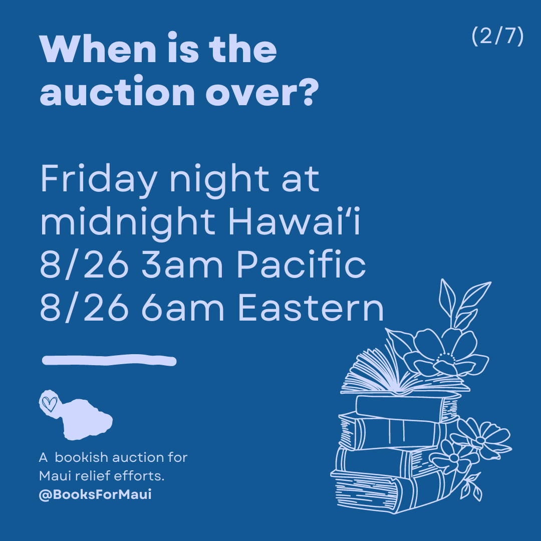 A thread on what happens next for those of you who have bid on the auction: The auction ends Friday night 8/25 at midnight Hawaiʻi time (8/26 6am eastern) (1and2/7slides)