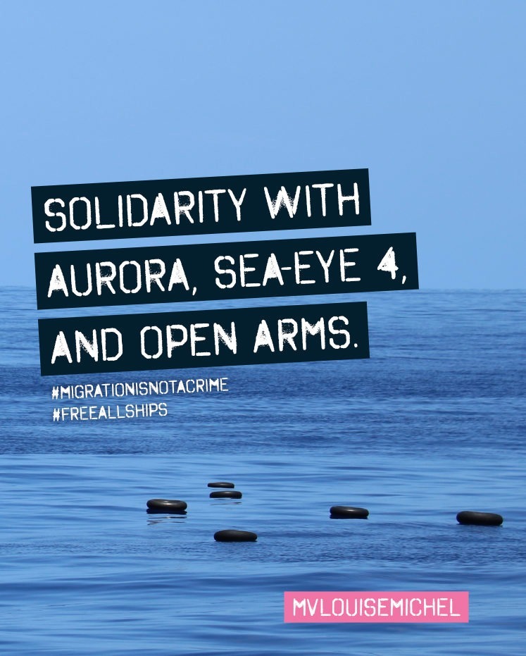 1/2 #FreeAllShips #MigrationIsNotACrime
Solidarity with #Aurora, #SeaEye4, and #OpenArms 

Italian Authorities have increased their attacks on civil rescue ships after the deadliest 8 months in years, by detaining 3 more rescue ships.

@seawatch_intl @seaeyeorg @openarms_found