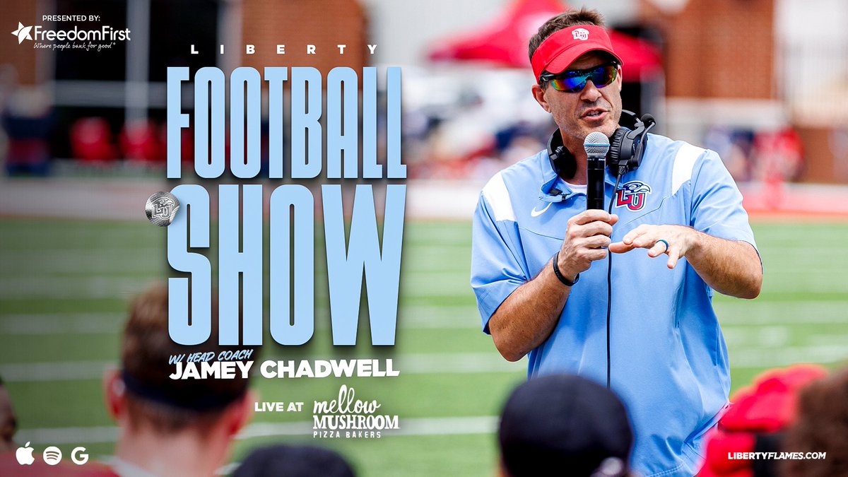 1⃣ week till the Liberty Football Show presented by @FreedomFirstCU and @MellowMushroom returns. Get there early as the first 10 tables get a free appetizer when at the show.