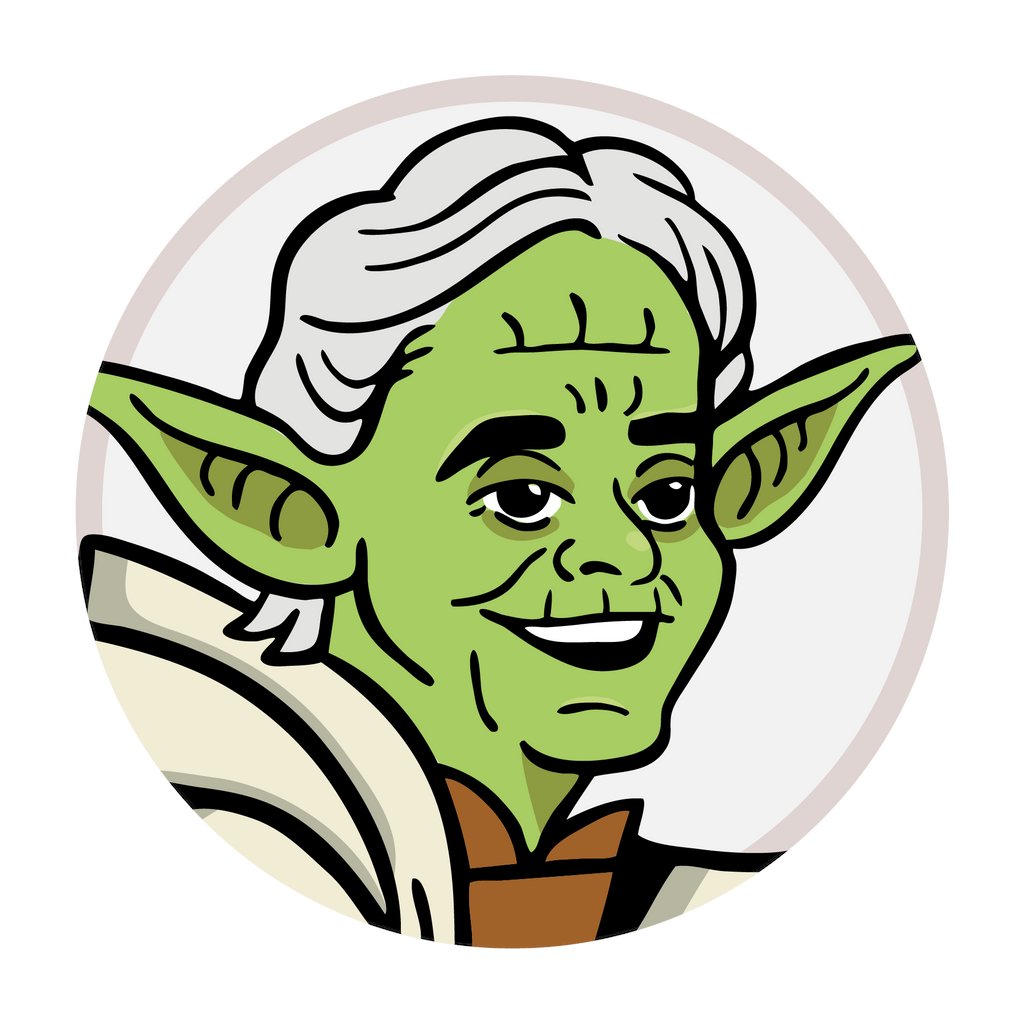 vertiqalco's tweet photo. Marketing Yoda character complete! I love combining branding and character/mascot design. There will be so many opportunities to use a fun voice &amp; tone as a through line while Jeff teaches his workshops and creates content. Next, I'll show you the logo lockup! #branding https://t.co/AAkI7YqMRs