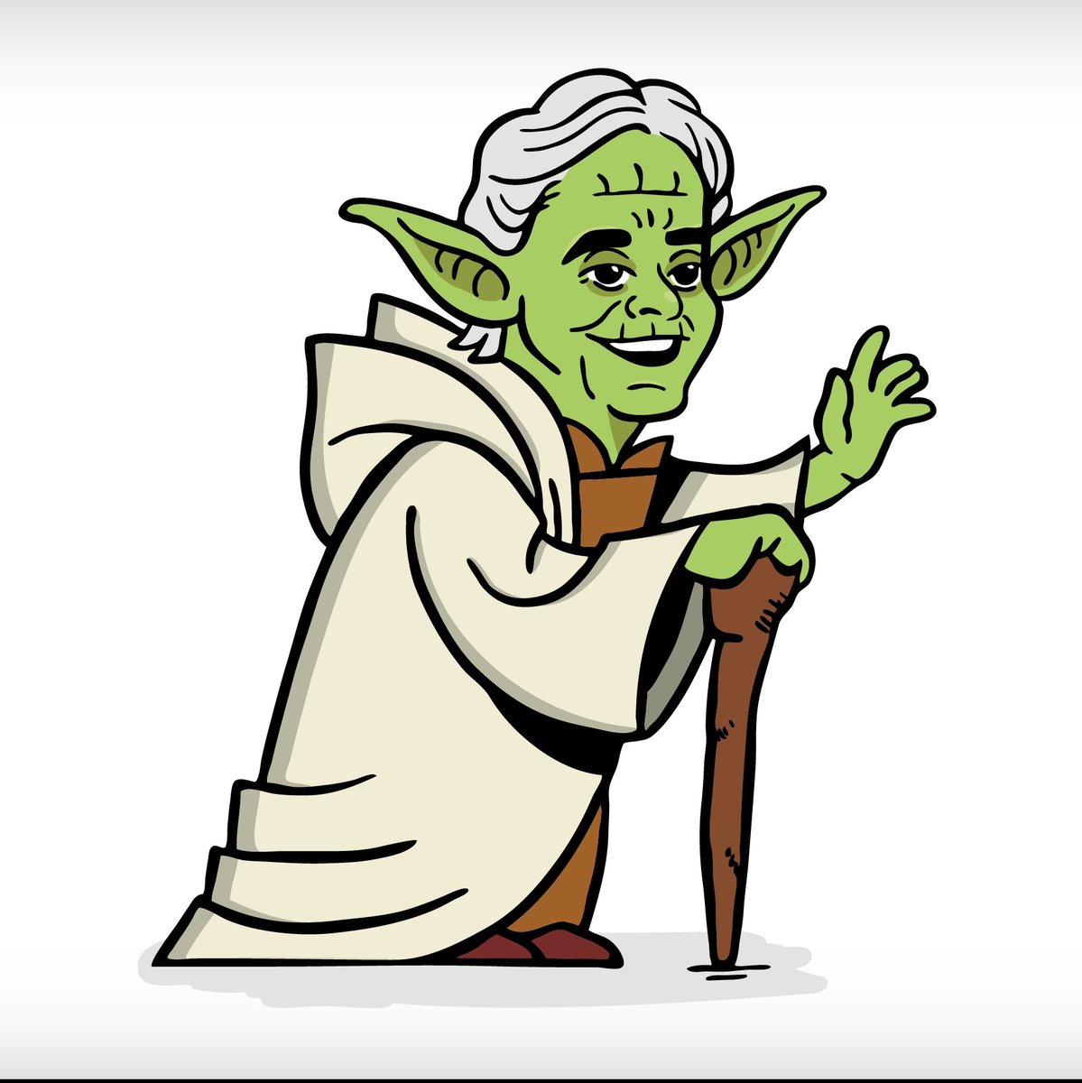 vertiqalco's tweet photo. Marketing Yoda character complete! I love combining branding and character/mascot design. There will be so many opportunities to use a fun voice &amp; tone as a through line while Jeff teaches his workshops and creates content. Next, I'll show you the logo lockup! #branding https://t.co/AAkI7YqMRs