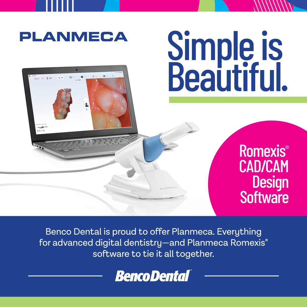 Groundbreaking solutions + Trusted team!
Now available through Benco! We are thrilled to welcome Planmeca, one of the world's leading manufacturers of digital dental units, CAD/CAM solutions, 2D and 3D imaging devices and software solutions.