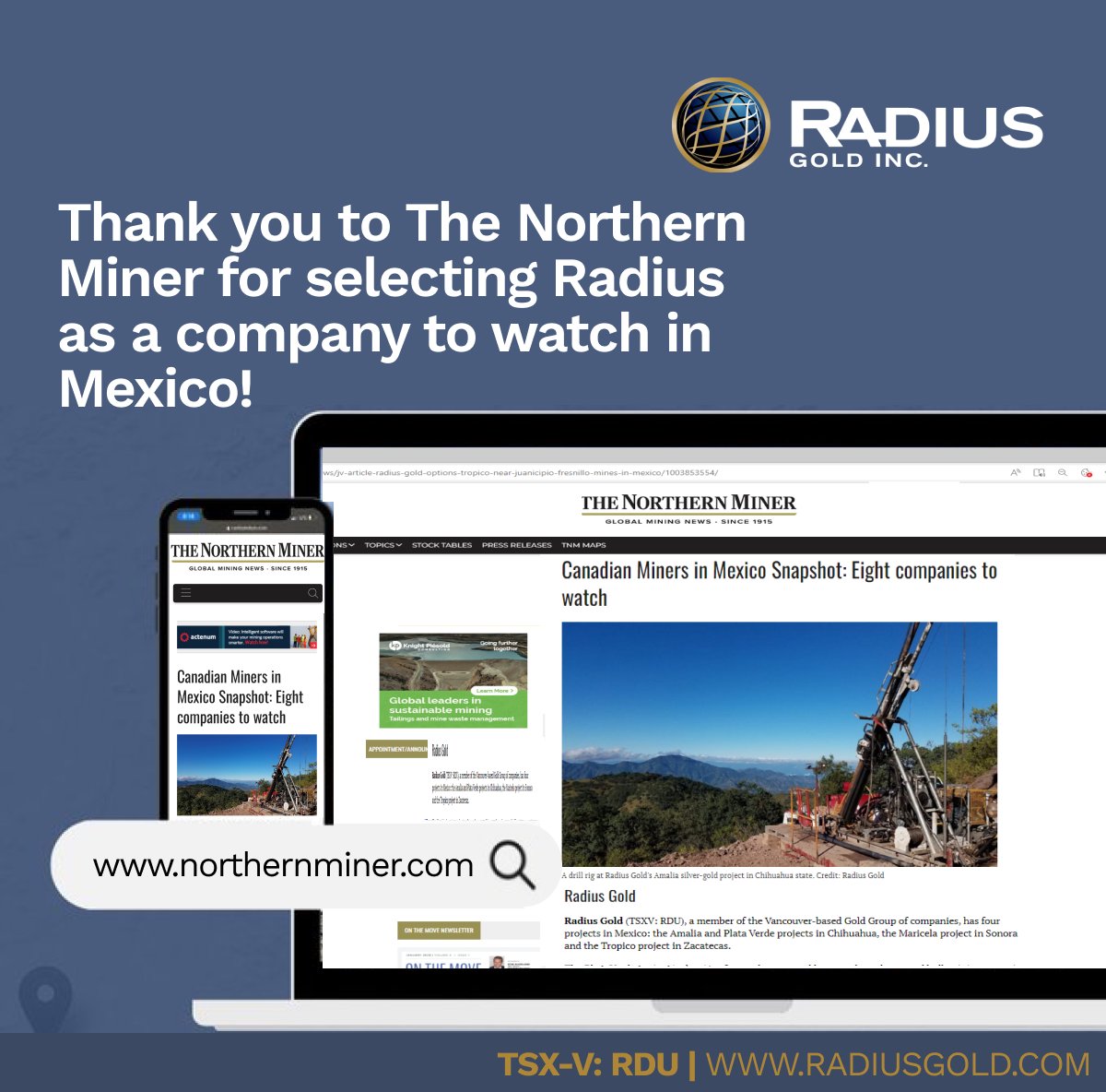Radius Gold (TSX-V:RDU) tweet media