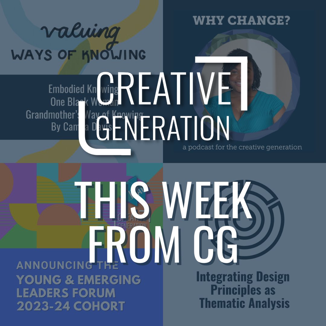 Campaign for a Creative Generation (@campaign4genc) on Twitter photo This Week from CG: Read the next blog in our VALUING WAYS OF KNOWING series by Camea Davis, listen to the next episode of Why Change? with <a href="/WallaceFdn/">Wallace Foundation</a> <a href="/PorcheHardy/">Porche Hardy</a> & see what we learned through our collaboration with <a href="/_SEADAE/">SEADAE</a>: ow.ly/K4Xc50PCZTF This Week from CG: Read the next blog in our VALUING WAYS OF KNOWING series by Camea Davis, listen to the next episode of Why Change? with <a href="/WallaceFdn/">Wallace Foundation</a> <a href="/PorcheHardy/">Porche Hardy</a> & see what we learned through our collaboration with <a href="/_SEADAE/">SEADAE</a>: ow.ly/K4Xc50PCZTF