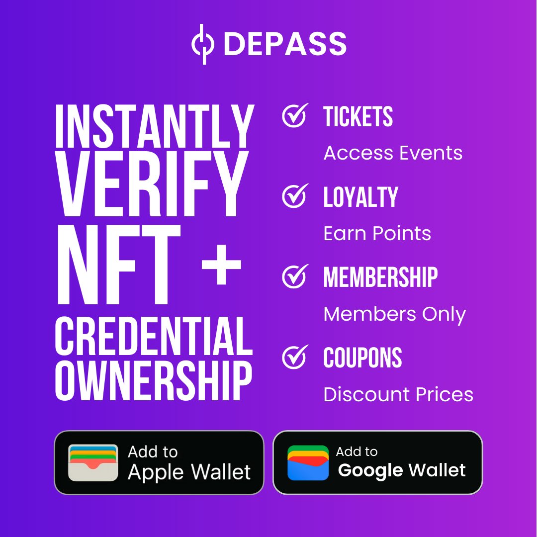 DEPASS enables businesses to fully take part in the web 3 revolution alongside Fortune 500 companies, without spending a Fortune 500 budget to do so. #DEPASS #PoweredbyPrivatyze #NFTs #VerifiableCredentials