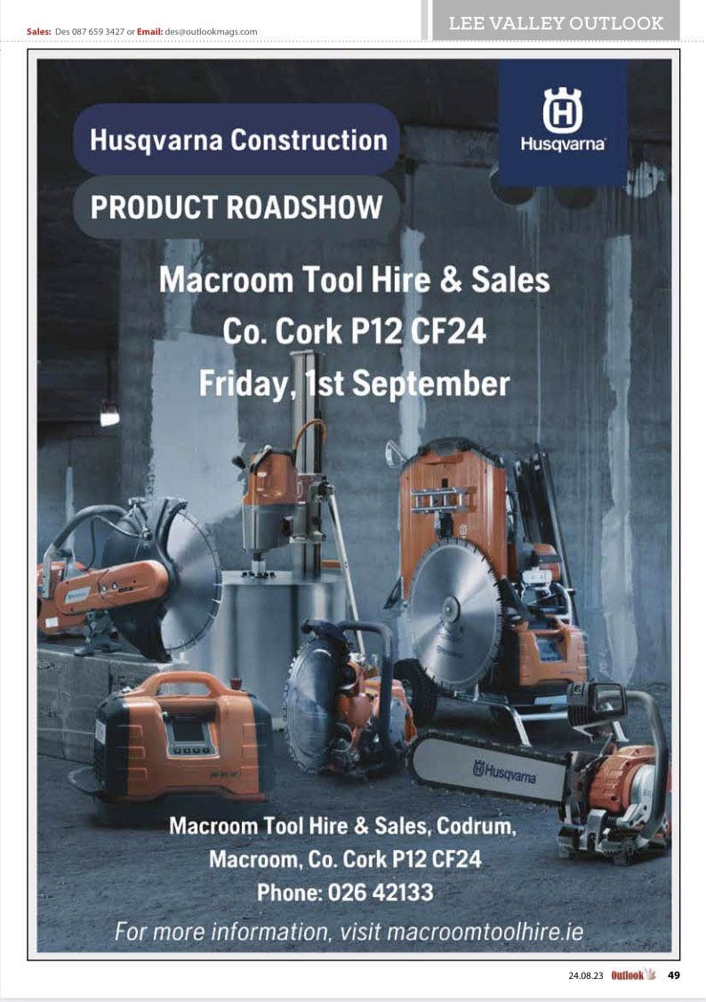 This weeks edition of the <a href="/LeeVOutlook/">Lee Valley Outlook Magazine</a> <a href="/Husqvarna_IRL/">Husqvarna Ireland</a> #Husqvarna #Construction #husqvarnaconstruction