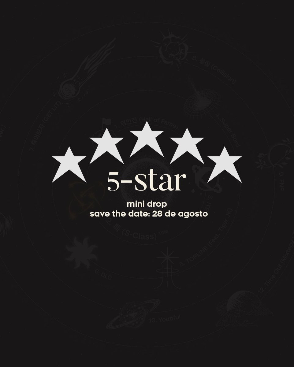 5 star mini drop: save the date. pré-venda: 28 de agosto