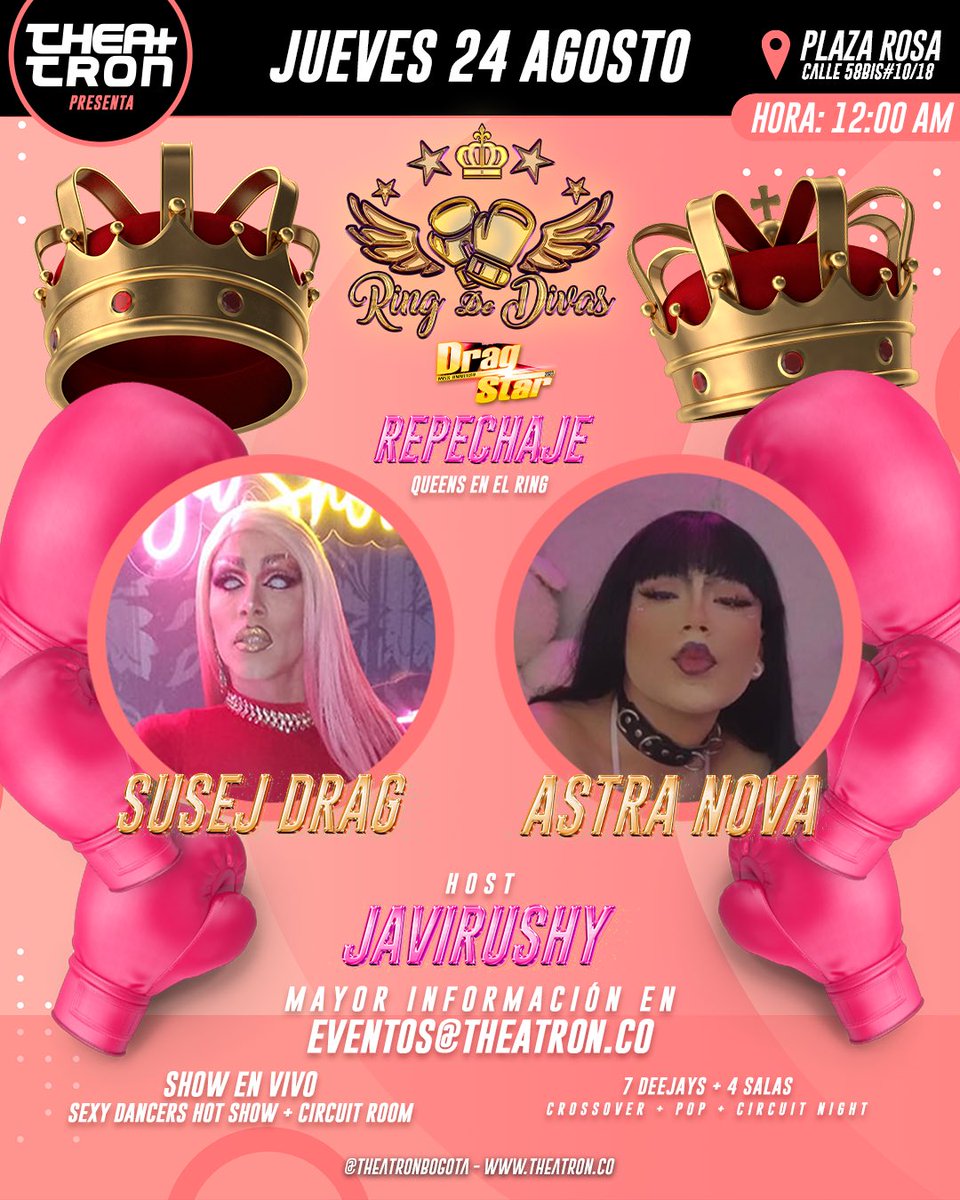 CanalRosaCol's tweet photo. Hoy JUEVES HOT en la mejor terraza de la ciudad #Lotus by @theatronbogota Show en vivo #RingDeDivas 💃🏼 HOT BOYS🔥 🎧LineUp @djcesarcardozo @rafaelmilanes 🎶

INGRESO #Gratis de 9PM a 10:30PM para hombres y mujeres entre 18 y 21 años

Porque Theatron de película siempre te da más! https://t.co/c3HYGVSt2R