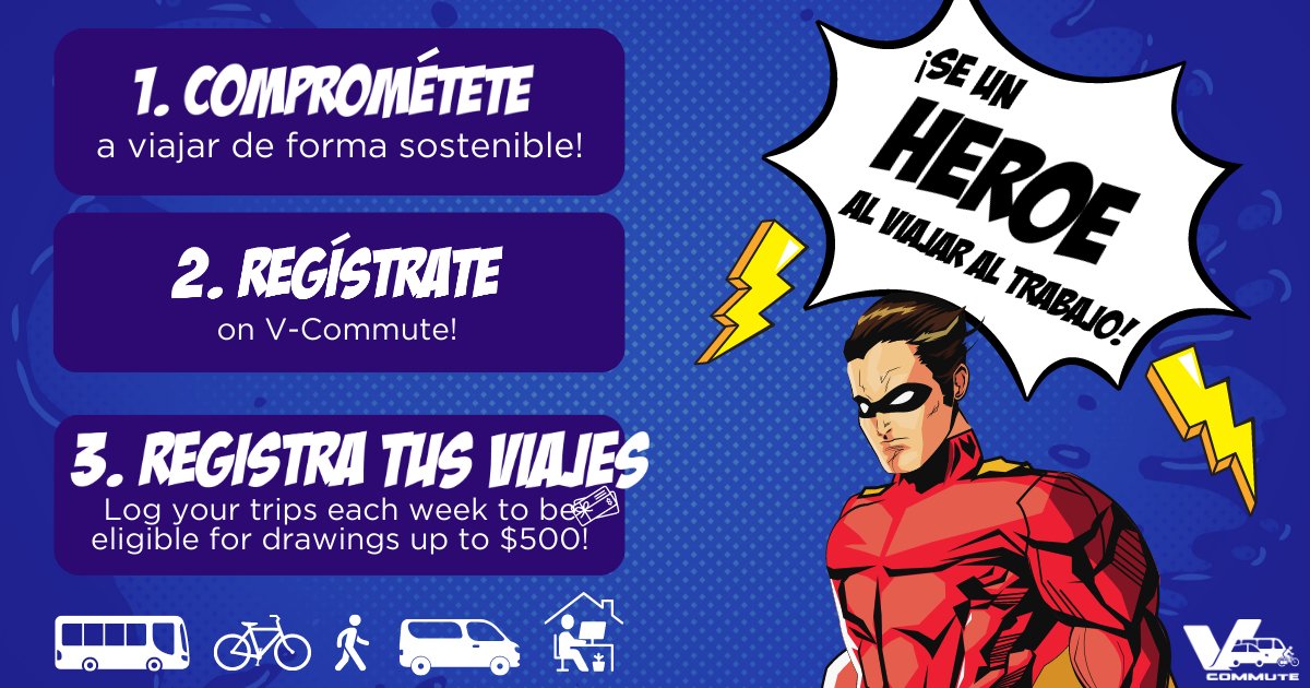 The 2023 V-Commute Challenge starts Sept 1! 🚌🚶🚲 Log your sustainable commutes on Vcommute.org and become eligible for drawings of up to $500! The Challege goes from 9/1-10/31. Try transit, biking, walking, carpooling, or WFH! vcommute.org/commute-challe…