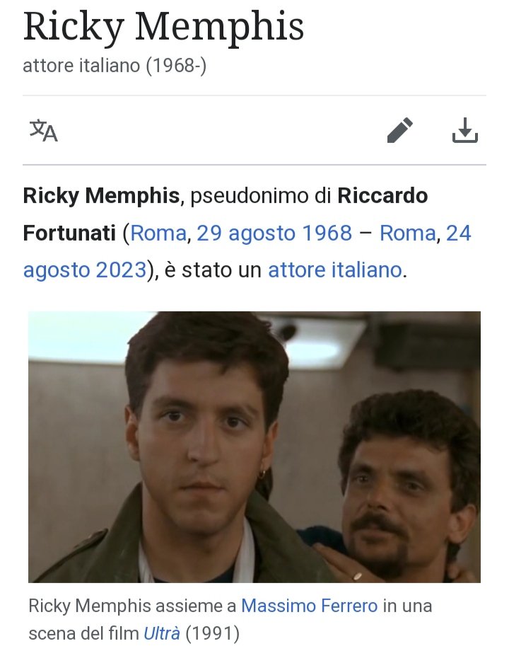 Ricky Memphis... è stato un attore italiano? Ehi Wikipedia, cancella subito questa follia, con la data di oggi tra l'altro, siamo solo romanisti che cazzeggiano, ecco perché Ricky Memphis è in tendenza.