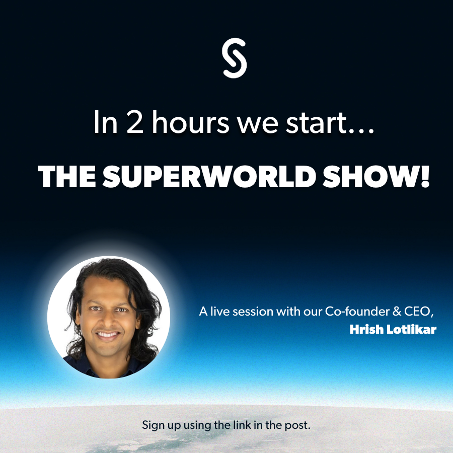 SuperWorld (@superworldapp) on Twitter photo 🚀 2 Hours Countdown! 🚀
Ready to revolutionize your business?
The SuperWorld Show goes live in just 2 hours! Dive into the world of virtual real estate and discover how to build and amplify your business in SuperWorld with our CEO, <a href="/hrishlotlikar/">Hrish Lotlikar</a>
🔗 bit.ly/3siz8lH 🚀 2 Hours Countdown! 🚀
Ready to revolutionize your business?
The SuperWorld Show goes live in just 2 hours! Dive into the world of virtual real estate and discover how to build and amplify your business in SuperWorld with our CEO, <a href="/hrishlotlikar/">Hrish Lotlikar</a>
🔗 bit.ly/3siz8lH