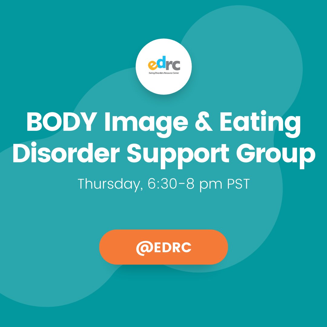 Hope to see you Thursday, June 29th, from 6:30 pm to 8:00 pm PST for a free, online support group for those suffering from an eating disorder and/or body image issues. Come to find hope, a path forward, and a place to share your experiences with those who have suffered too.