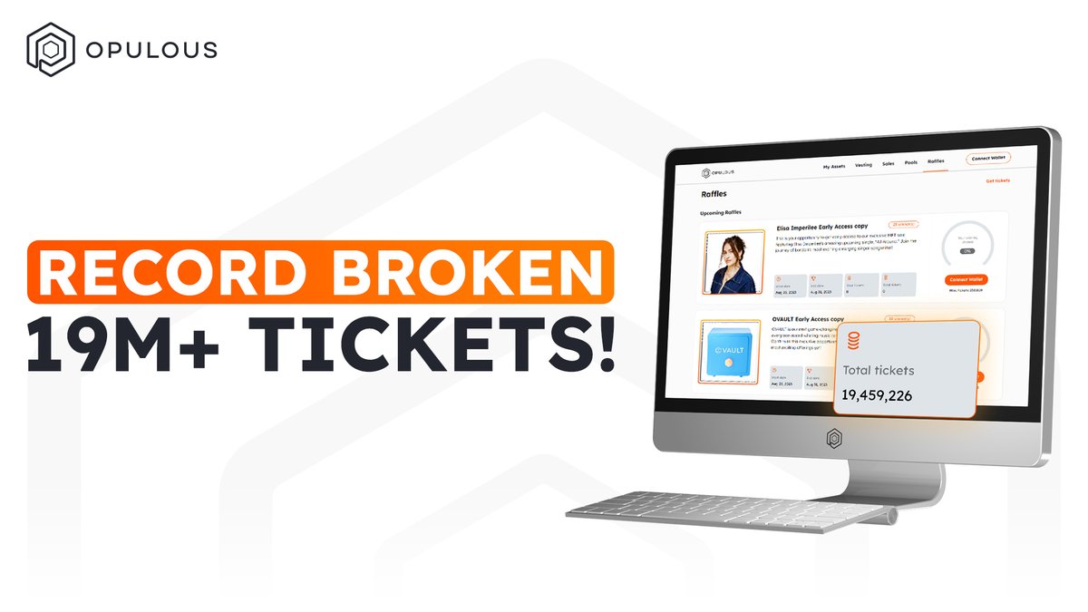 opulousapp's tweet image. 🤯 RECORD BROKEN!

Nearly 20M tickets were submitted for the $OVAULT Early Access raffle.

That&apos;s the most EVER. 

#OPULFAM are ready for our most game-changing MFT yet!

$OPUL