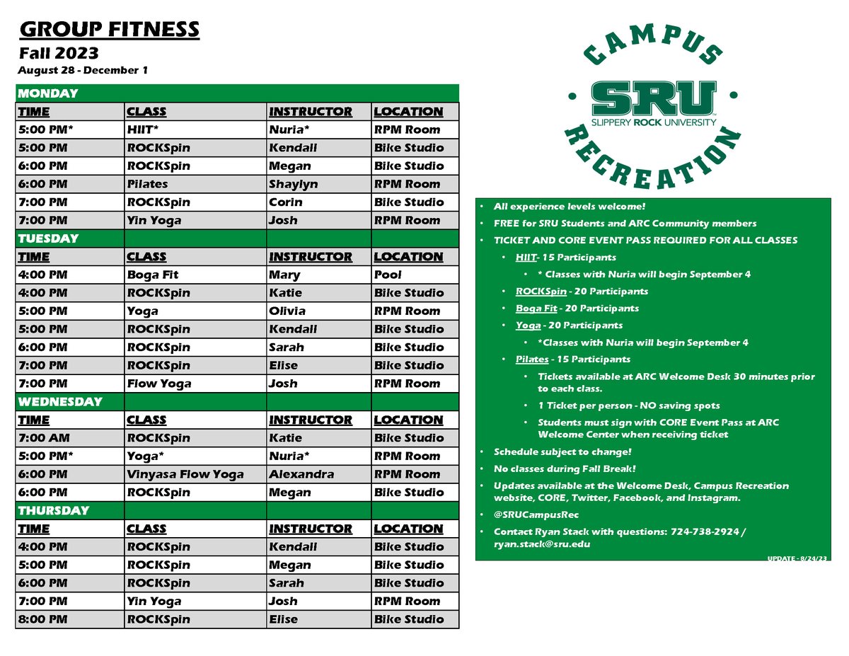 SRU Campus Rec tweet media