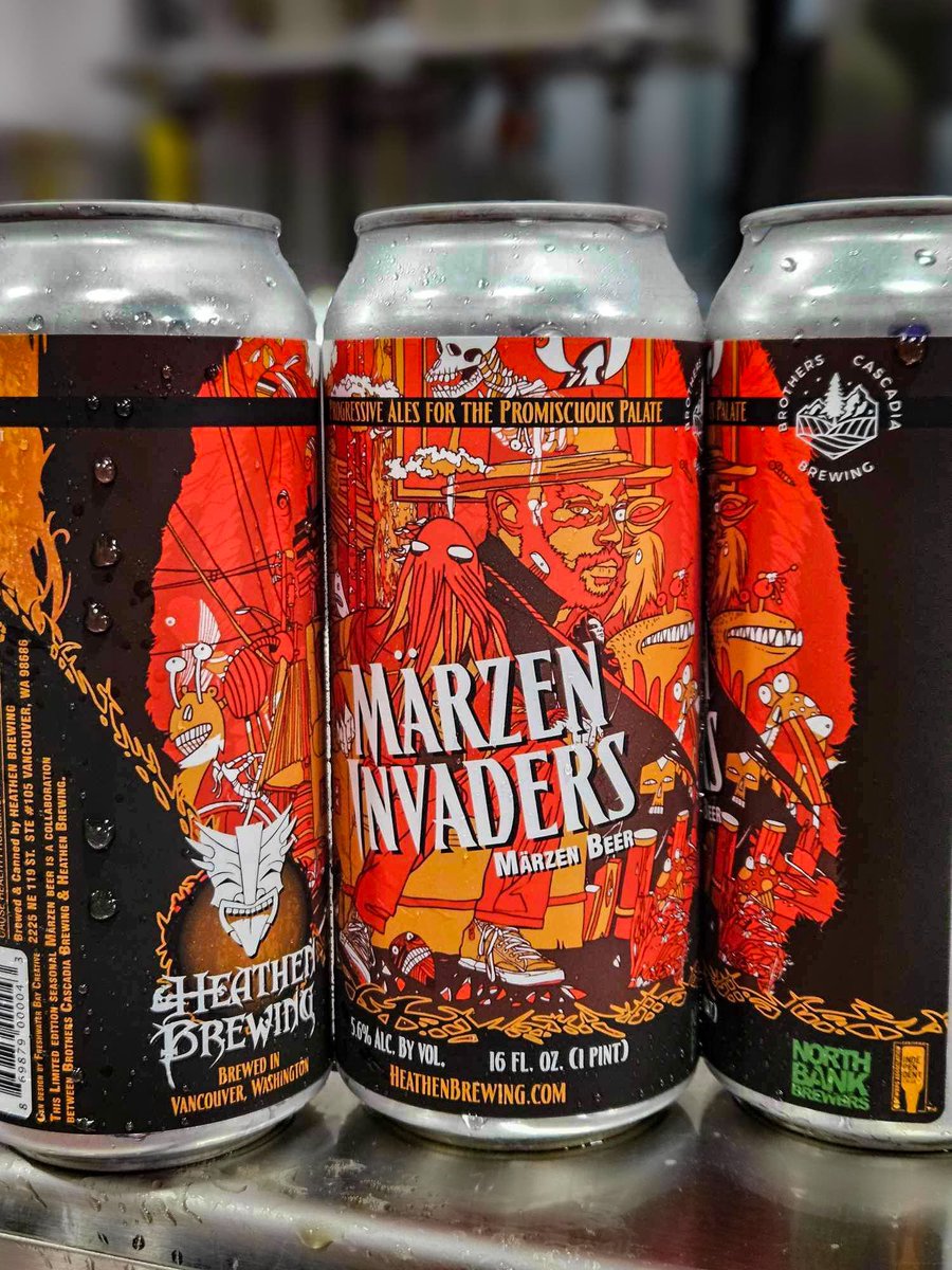 MÄRZEN INVADERS are here!!! 

Brewed back in March, in collaboration with our friends at Brothers Cascadia Brewing l, and lagered throughout the summer. 
This lager is perfect for end of summer enjoyment and the upcoming Oktoberfest activities! 🍻 Draft &amp; Cans available!