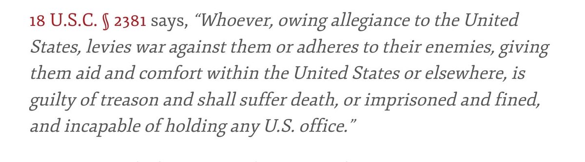juce_001's tweet photo. Treason = Death (Title 18 Sect. 2381) https://t.co/v7Ao2dWhcd