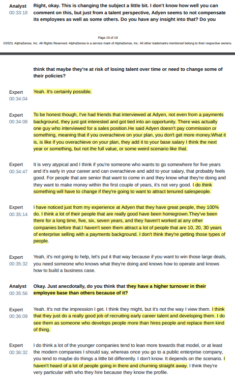 RihardJarc's tweet photo. A really great interview from a current Account Executive at Stripe. Talking about $ADYEY and $PYPL. Must read for Fintech investors:

- In his opinion, $ADYEY is very efficient and good at high touch sales cycle, especially with enterprises and, more specifically, with omnichannel retail (luxury brands)

- Thinks Braintree had a better trajectory before $PYPL acquired them. Thinks $PYPL 's over-focus on its wallet business is hurting Braintree prospects.

- The cost of card payments is being commoditized. Also, price competition is increasing. A big trend that contributes to the pricing pressure is multiprocessors. Big companies that have high-frequency small payments are pitting two or three companies in the payment space to compete with each other.

- Shares his view on $ADYEY 's compensation strategy for its employees. Thinks $ADYEY is more focused on growing young talent from the ground up than focusing on getting seasoned talent with a different comp structure.