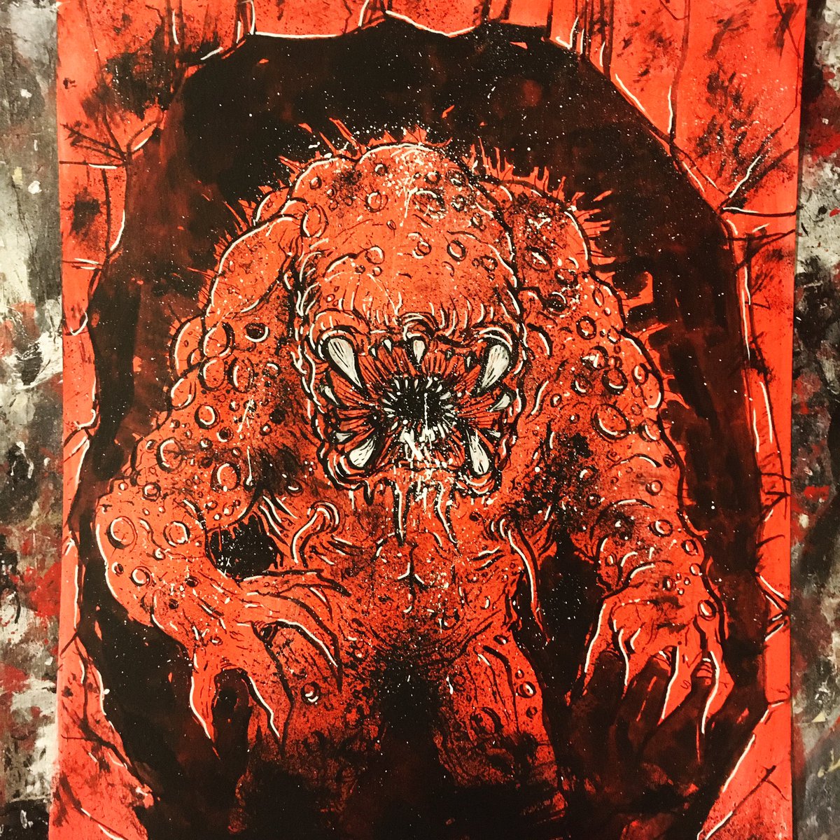 GeronimoDraws's tweet photo. Artwork from last night’s drawstream. The prompt was IT CAME FROM THE CAVE. I think we found a new monster for Blood Realm. #drawnimo
Watch the replay:
https://t.co/JcWYslrJEW https://t.co/RX5ATOEDXs