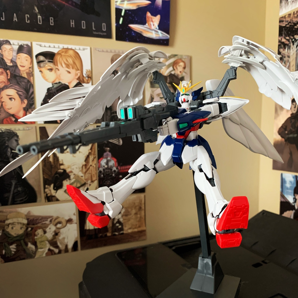 I put my new Wing Zero Custom model by my computer so it can threaten me when I spend too much time on social media. #Gunpla #YouShouldBeWriting
