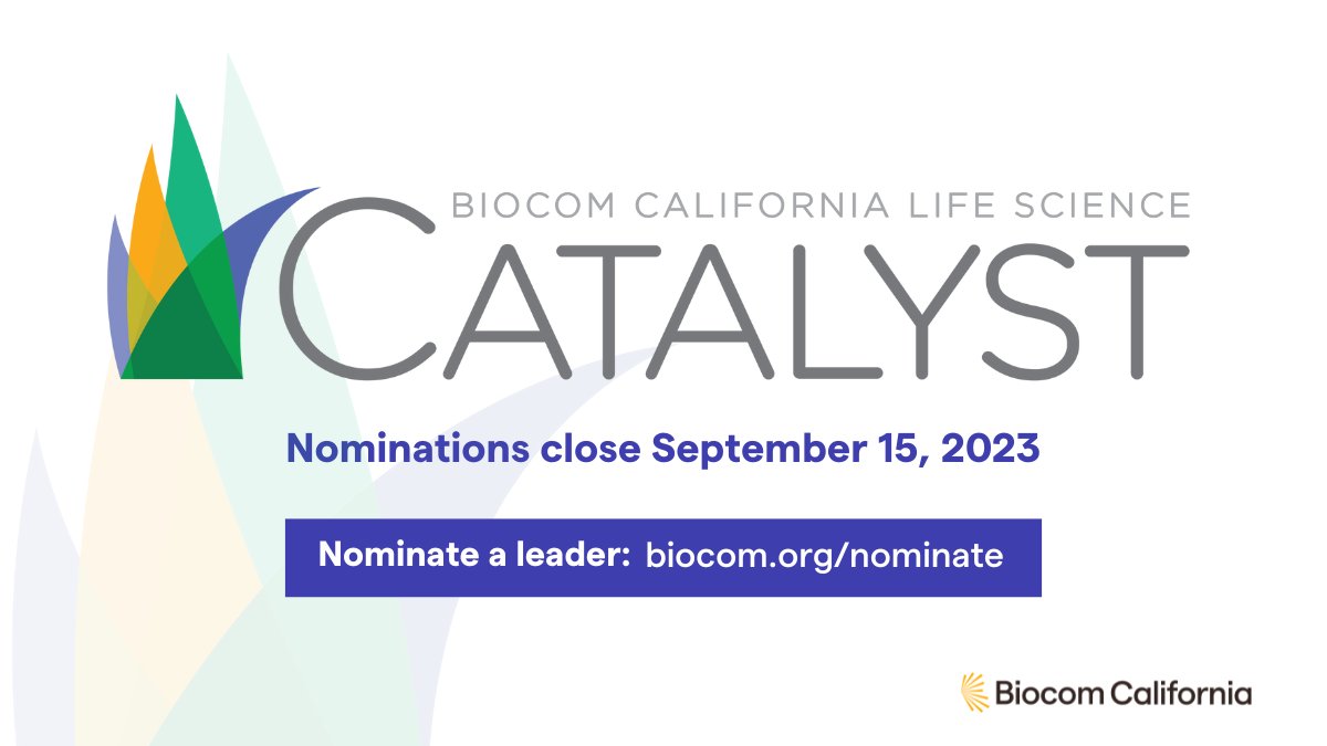 Do you know a rising star under 40 sparking meaningful change in the California life science industry? Be sure to nominate them for our 8th annual #lifesciencecatalystawards. Applications close September 15. Learn more: bit.ly/3q3b8Cq