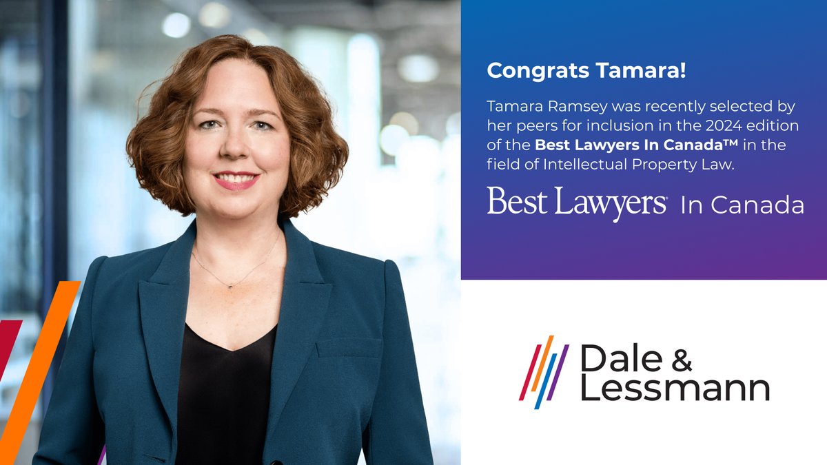 Tamara Ramsey was recently selected by her peers for inclusion in the 2024 edition of the Best Lawyers In Canada™ in the field of Intellectual Property Law. Congrats Tamara! #bestlawyers2024 #lawyer #iplawyer #intellectualpropertylaw