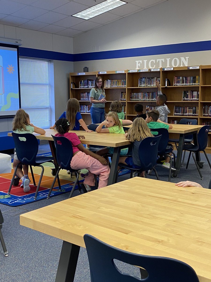 Library Orientation! We are so excited to learn and check out books! <a href="/Mosleykids/">Mrs. Mosley's Class</a> #bearshine