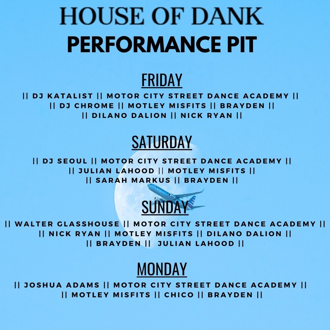 ALL ABOARD TO DANK LAND!✈️
High in the Sky presented by <a href="/houseofdankmi/">House of Dank Michigan</a>  highlights innovations, products, and culture in the cannabis industry, with areas to purchase and enjoy high-quality products.
Make sure to go say hi to our friends at <a href="/houseofdankmi/">House of Dank Michigan</a> 👋