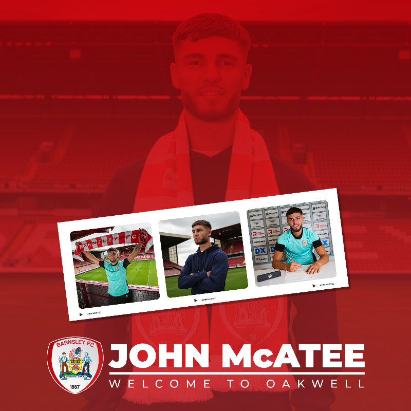 BarnsleyFC's tweet photo. 🤝 Welcome to Oakwell, John McAtee!
