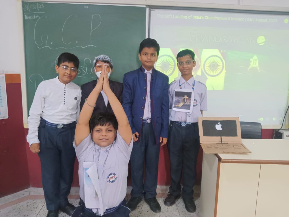 seepsethi's tweet photo. From PM Modi's vision to students' enactment, a voyage through Chandrayaan-3 unfolds in the classroom!
@BBPSMV @vividh87 @cbseindia29 @isro @PMOIndia https://t.co/JcOlo2OE2b