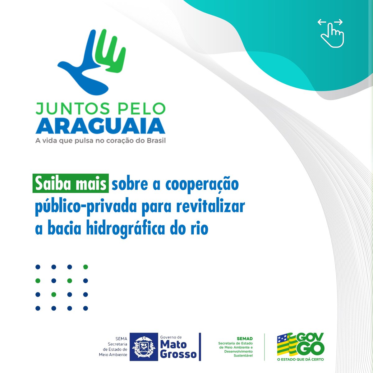 ProgramaJPA's tweet photo. A vida que pulsa no coração do Brasil! 💙
🌱💧Idealizado pelo governador Ronaldo Caiado, o Programa Juntos pelo Araguaia (JPA) tem como objetivo promover a recuperação de 🔟 mil hectares de áreas degradadas da bacia hidrográfica do rio nos estados de Goiás e do Mato Grosso. 
#JPA https://t.co/qWzOI6QkDb