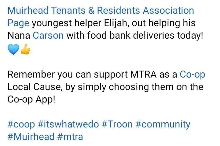 CoopMPTroon's tweet photo. 6 years old and a heart full of kindness and servitude 💙
Food bank deliveries today after school!

Well done my boy, Elijah!

@gilliancMPC @Tom_MPM
@CoopFayB @coopuk @muirhead_ps
 #troon #itswhatwedo #Coop #community #mtra https://t.co/tG4M2Hf543