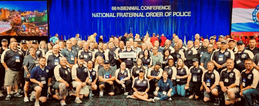 DenverFOP27's tweet photo. 2023 FOP National Conference was held in Las Vegas. Denver Sheriff Lodge 27 &amp; Colorado FOP delegation was there. A week of legislative sessions, training, and togetherness. https://t.co/wG8SZUL3jF