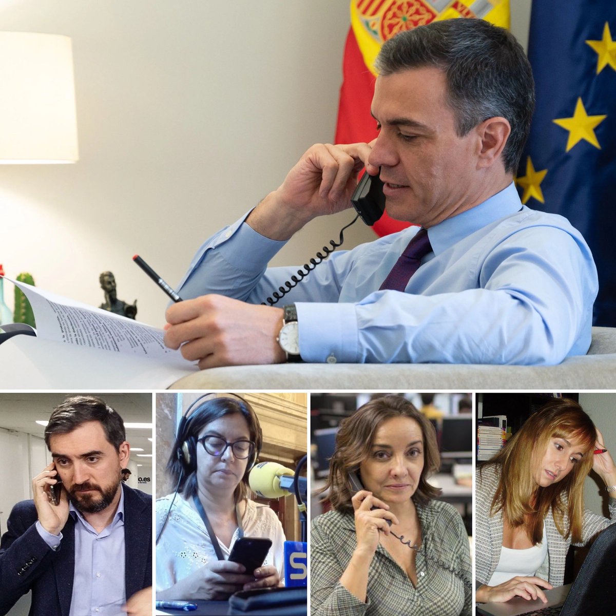 - Os llamo para comunicaros que Rubiales va a dimitir mañana… - ¿Y de qué coño hablamos la semana que viene, Pedro? - Pues ya sabéis, lo de siempre: Ayuso, Franco, la turboderecha… ¡Ya se le ocurrirá a Bolaños otra cortina de humo!