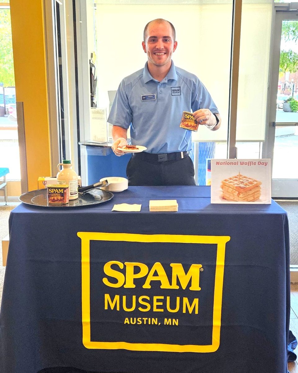 To celebrate National Waffle Day, we're sampling SPAM® Maple Flavored in the museum all day! Stop by for a chance to try it.