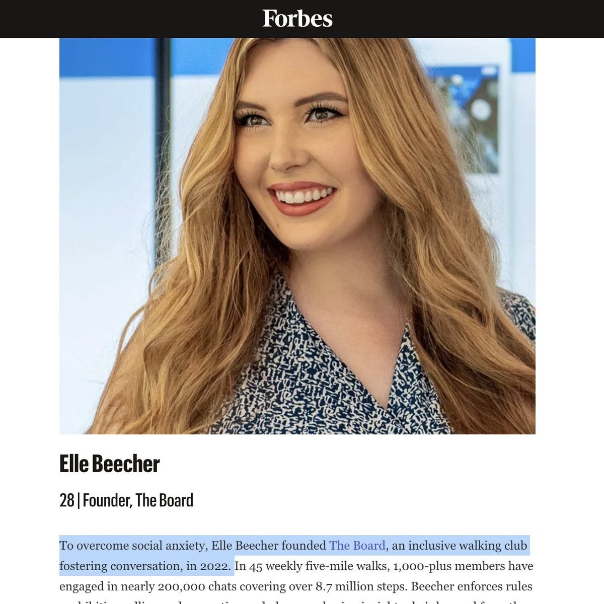 Forbes 30u30 '13: 'We're curing cancer with javascript'

Forbes 30u30 '23: 'Local woman goes on walk'