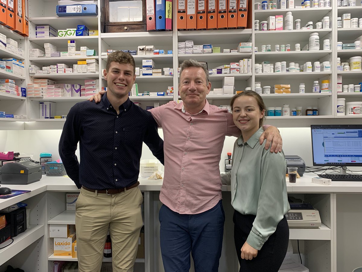 Well done to 5th year pharmacy Students Ronan McCarthy and Anna Lynch who completed their 8 month work placement today One last exam now in 4 Weeks and you’ll be over the line. You’ll both make fine pharmacists! And we’re all Proud of you both 🤩🤩 @APPEL_Pharmacy @Pharmacy_UCC