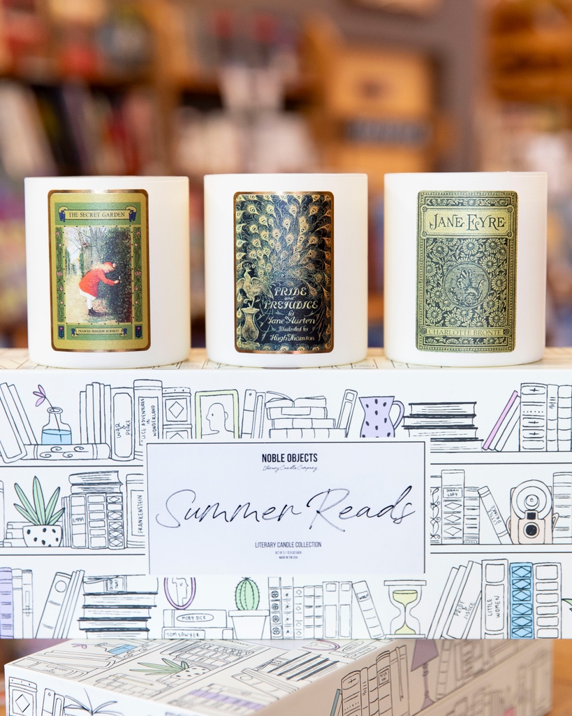 ElliottBayBooks's tweet photo. Drumroll please... Noble Objects literary candles are now available at EBBCO! 🕯️⁠ Come sniff your favs. 👃🏻
⁠
#nobleobjects #bookcandles #indiebookstore #elliottbaybookcompany https://t.co/z7WGXFYq5z