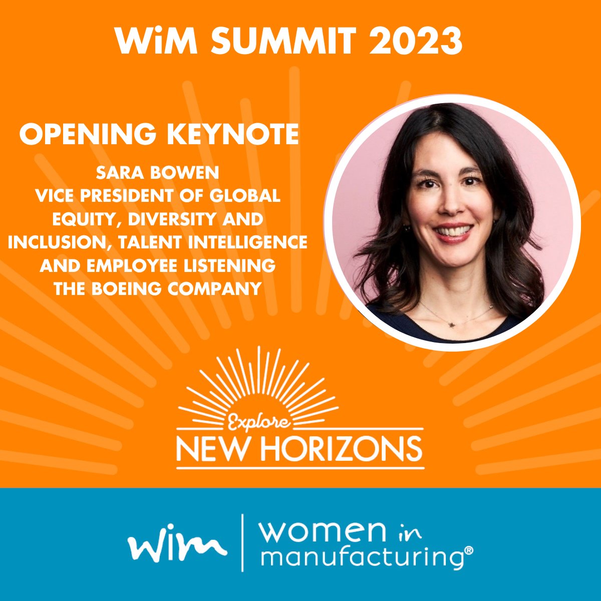 Women in #manufacturing are leading the industry and inspiring positive change! We are pleased to share that Sara Bowen from <a href="/Boeing/">The Boeing Company</a> will give this year's #WiMSUMMIT opening keynote. Learn more about Sara and the complete lineup of SUMMIT speakers here - ow.ly/bAev50PCZLX