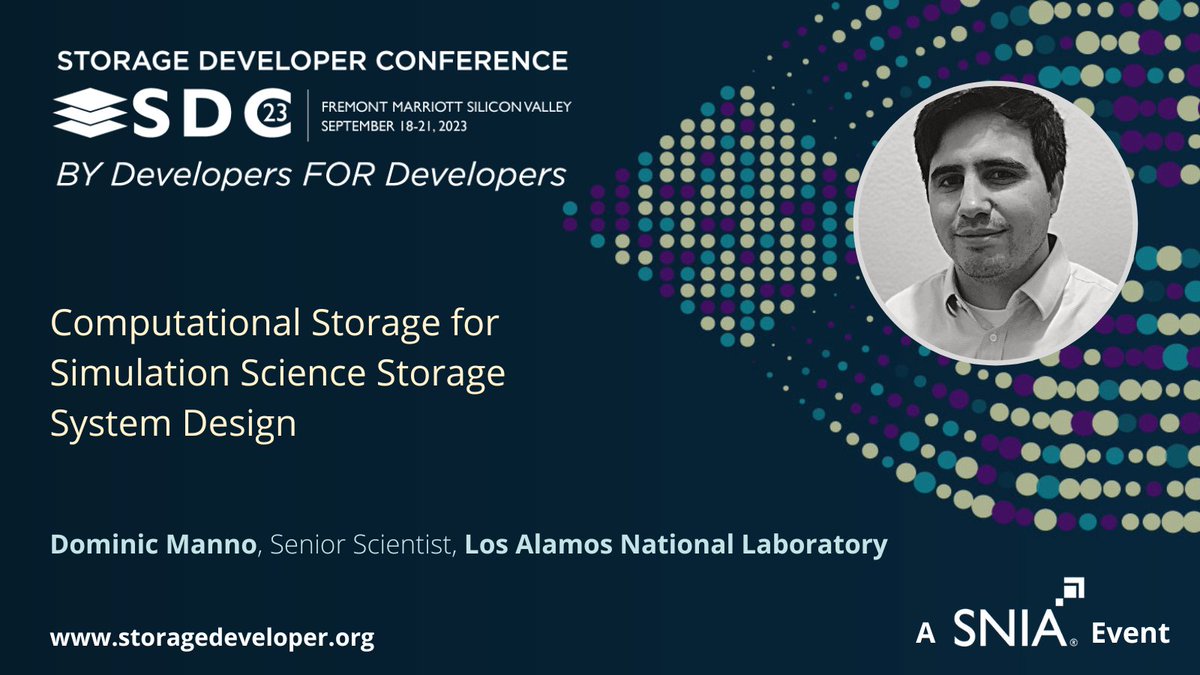 At SDC'23: Computational Storage for Simulation Science Storage System Design #ComputationalStorage storagedeveloper.org <a href="/LosAlamosNatLab/">Los Alamos National Laboratory</a>