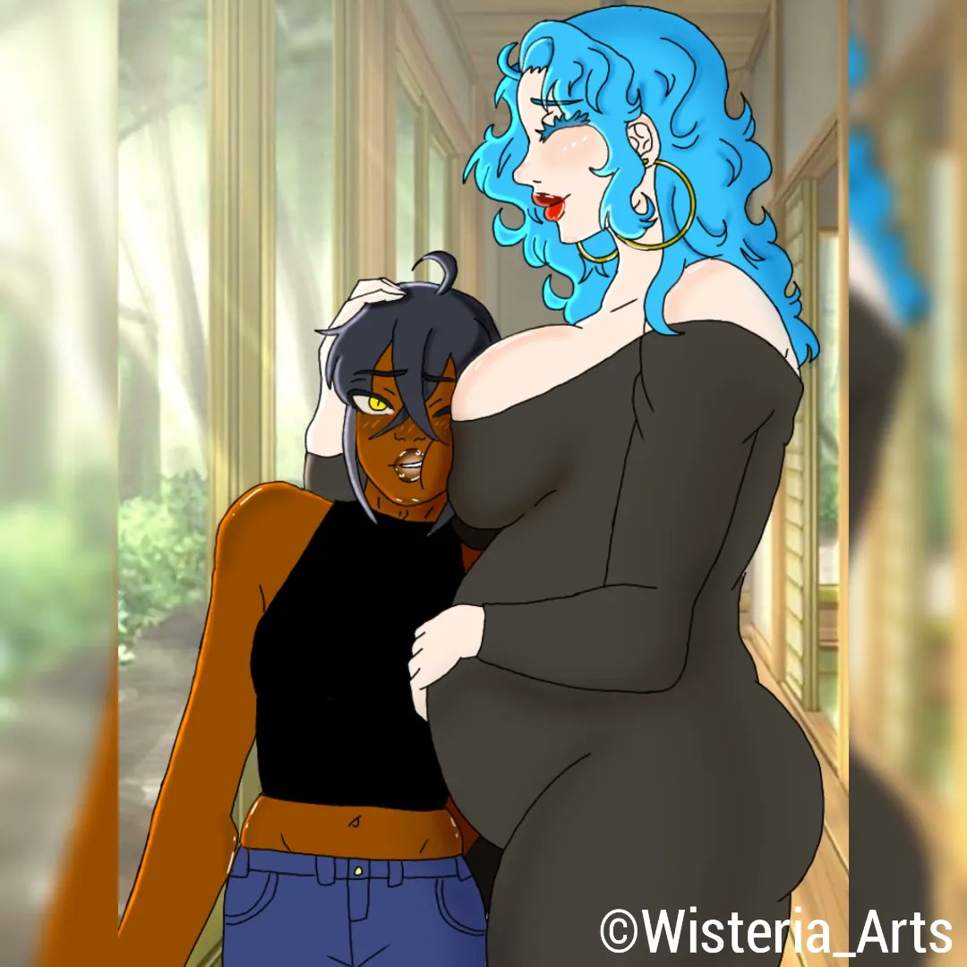 WisteriaSys's tweet photo. Have my ocs Toffee Westbrooke and Ains Williams!in didn't make the background so I'll drop it in the comments! The dialogue would be;

Ains: Hi Toffee

Toffee: Hi Ains!
#ArtistOnTwitter #oc #ocinteractions https://t.co/hfEdbWhcsh