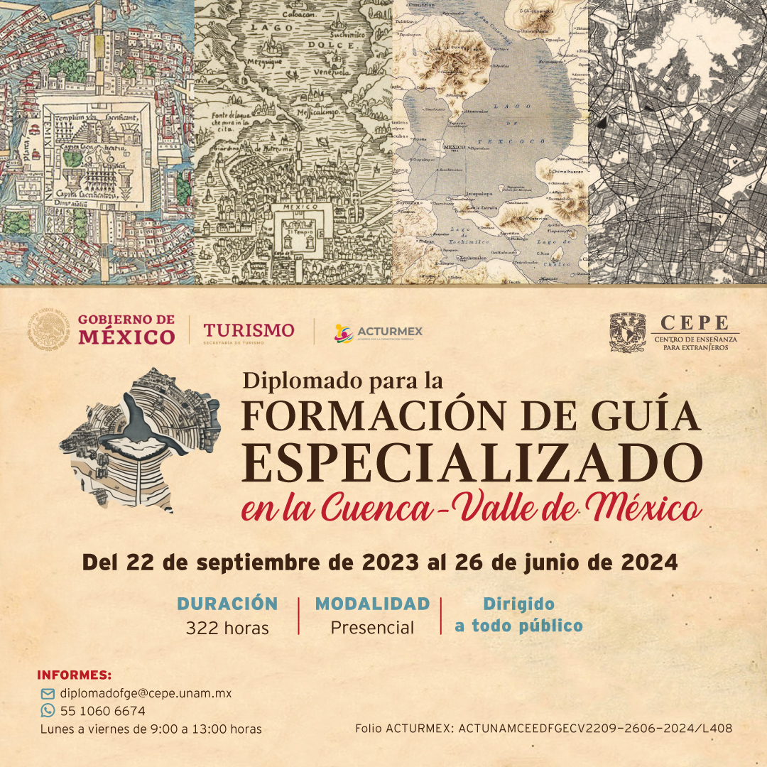 SECTUR_mx's tweet photo. El Centro de Enseñanza para Extranjero,
@UNAM_MX en el marco de #ACTURMEX, impartirá el Diplomado para la Formación de Guía Especializado en la Cuenca-Valle de México. 🙌🙋♀️🙋♂️
Conoce más sobre esta y toda la oferta ACTURMEX, ingresando a https://t.co/GPzMtRdEcP.
💻📲✅ https://t.co/jgNdURIYVy