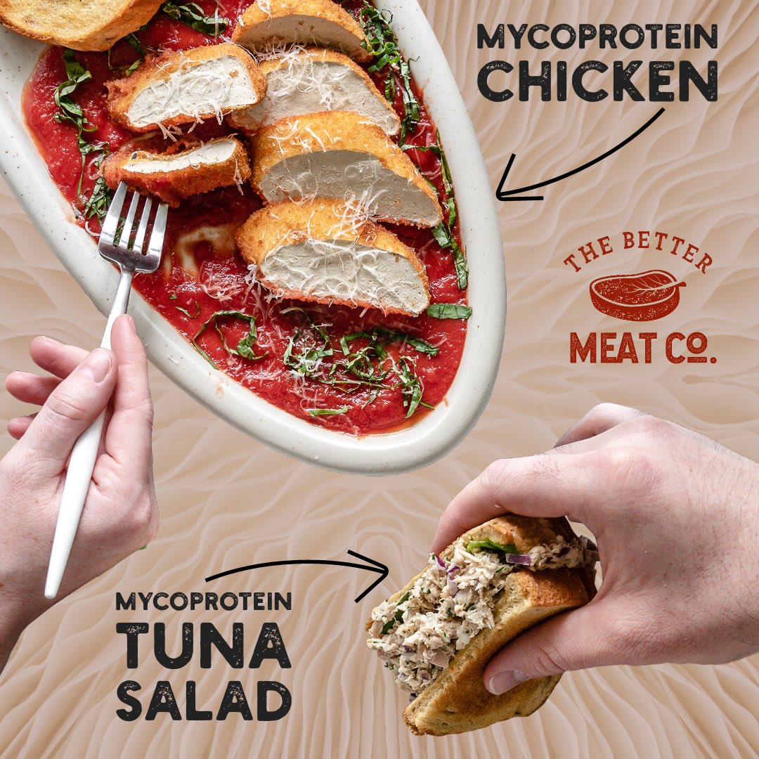 BetterMeatCo's tweet photo. From chicken to tuna, Rhiza mycoprotein can do it all!
#mycoprotein #chicken #tuna #bettermeat #mushroom #fungi #mycelium https://t.co/MTdvJfoiyb